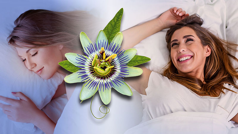 Frauen im Bett mit Passionsblume