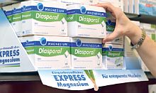 aufsteller mit magnesium-diasporal®-produkten