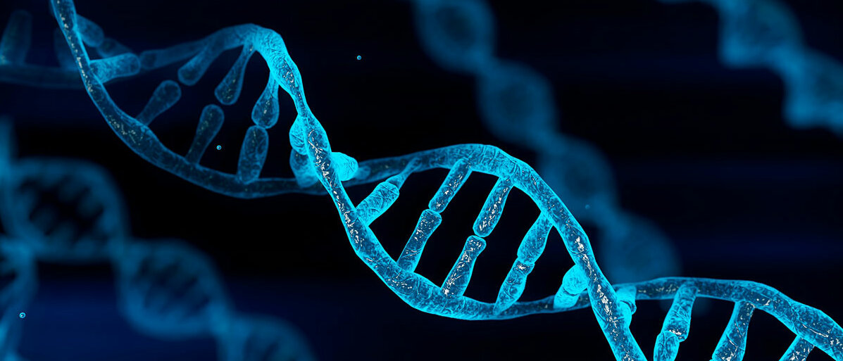 DNA Strang auf dunklem Hintergrund