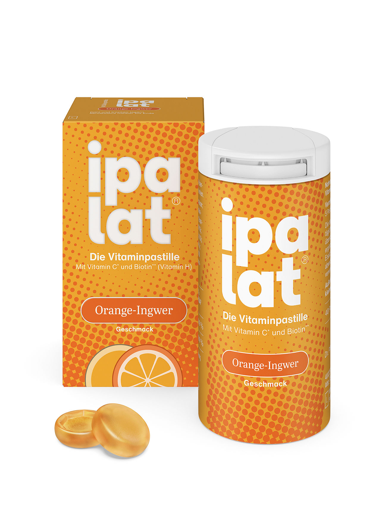 Ipalat Halspastillen Vitamin Orange Ingwer 40Stk.