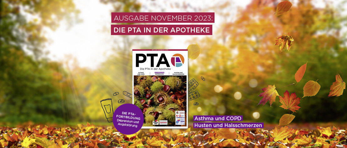Das Heft-Cover der November-Ausgabe von DIE PTA IN DER APOTHEKE. 