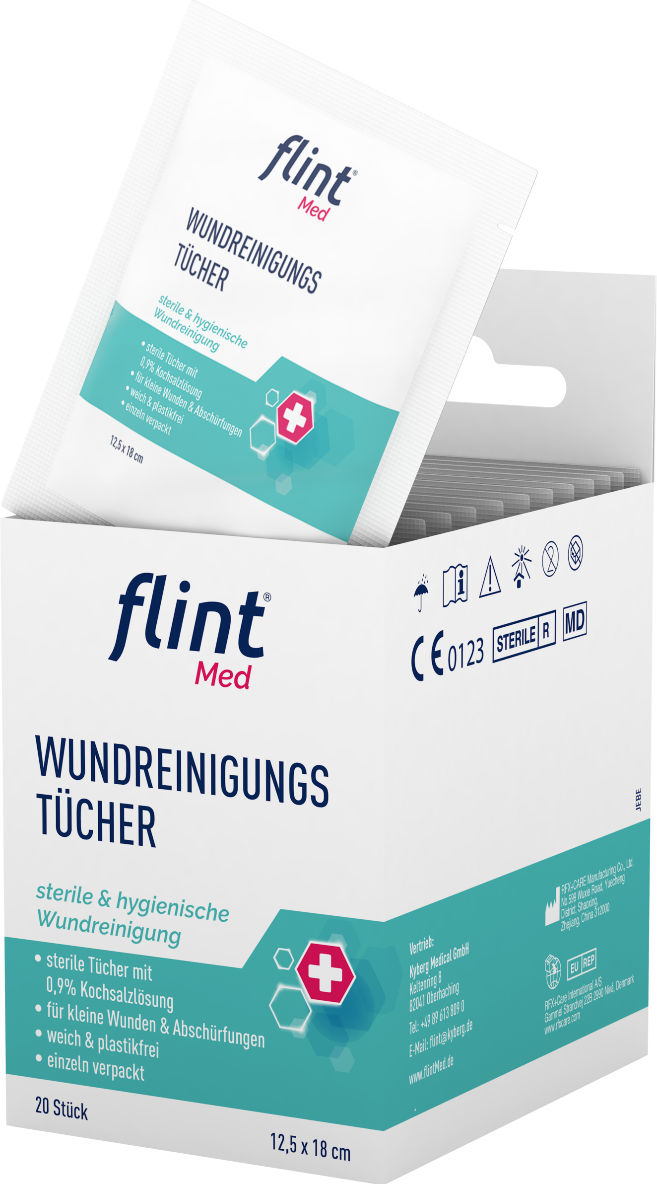 Packshot flint Med Wundreinigungstücher