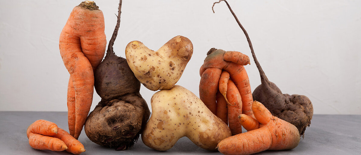 Krummes Gemüse: Karotten, rote Beete, Pastinake