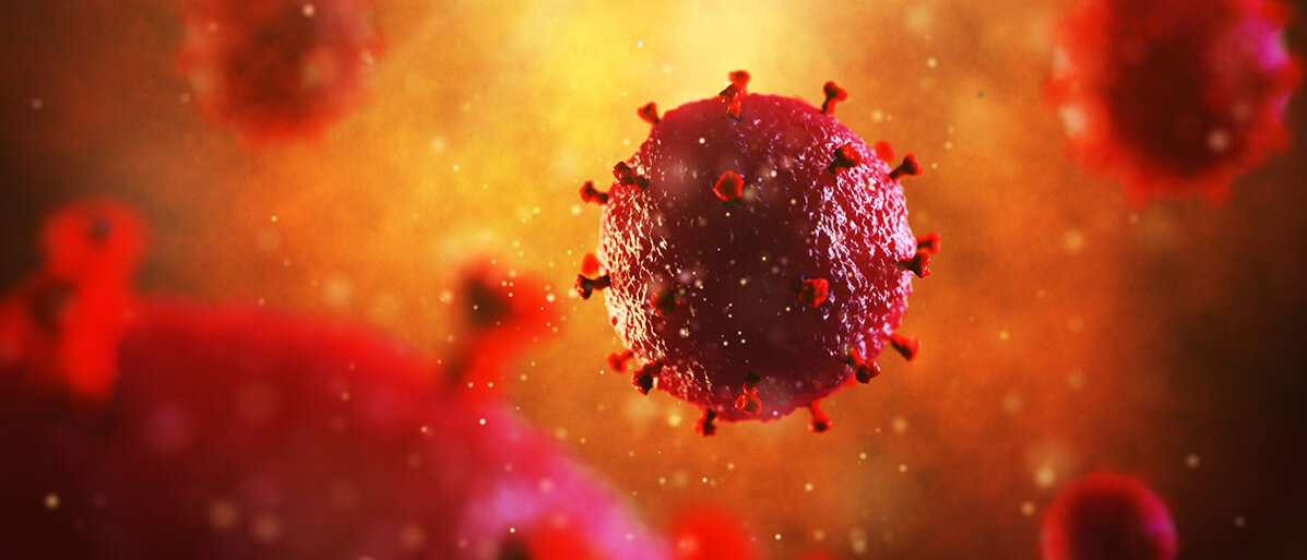 HI-Virus in rot dargestellt