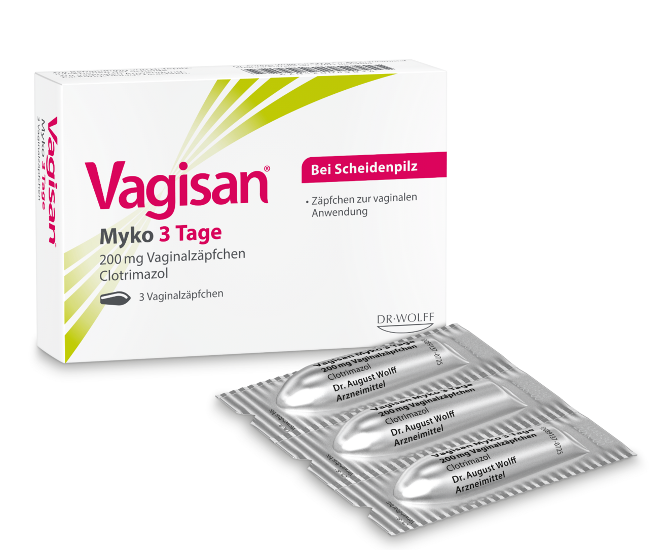 Vagisan Myko Vaginalzaepfchen 3Stk kombi