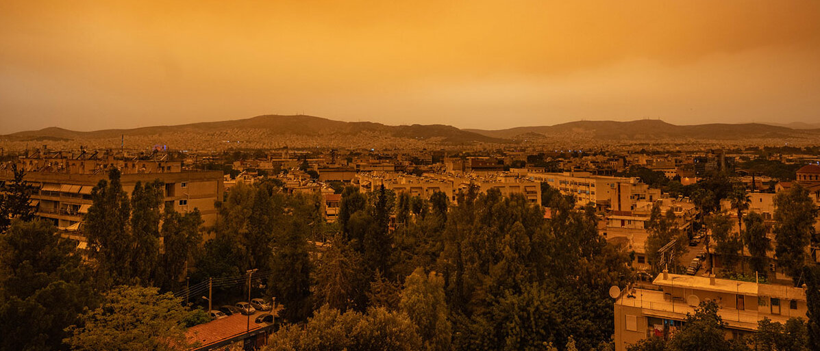 Saharastaub in der Luft über Athen Saharastaub in der Luft über Athen