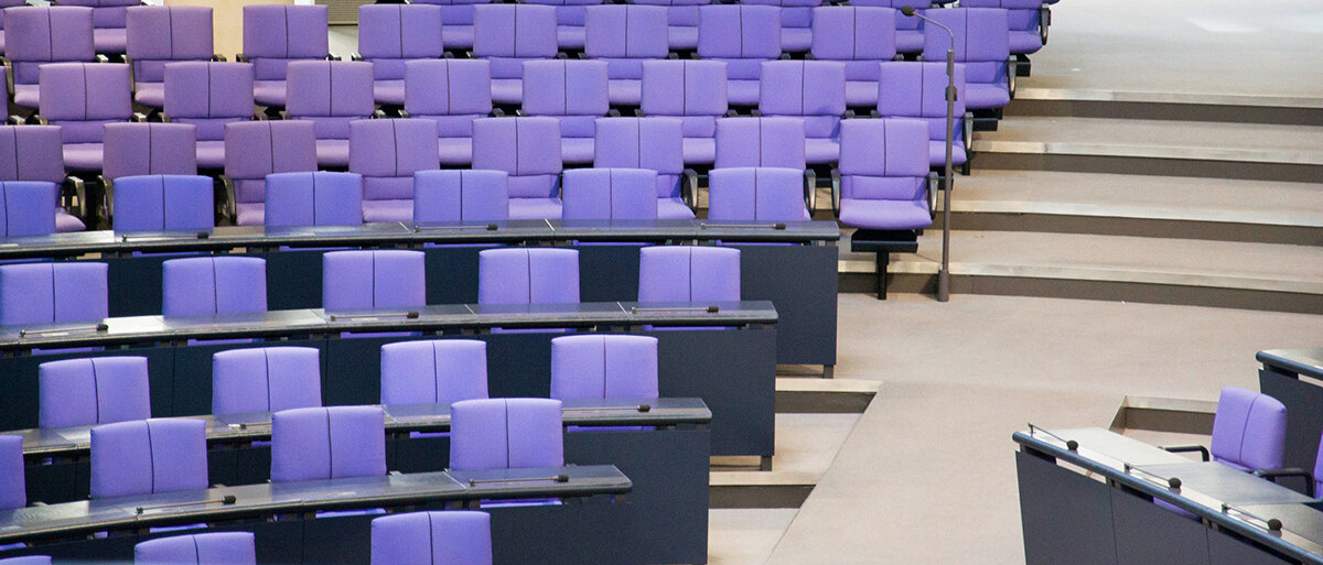 Innenansicht Sitze Bundestag