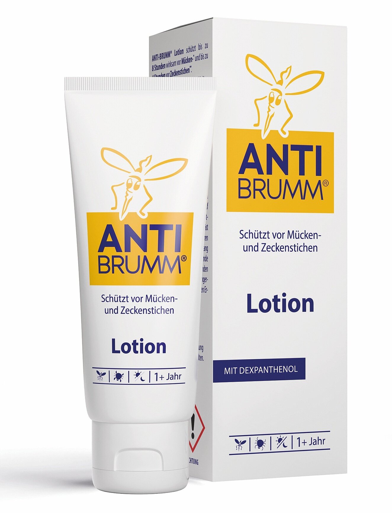 Packshot AntiBrumm Lotion Tube und Faltschachtel