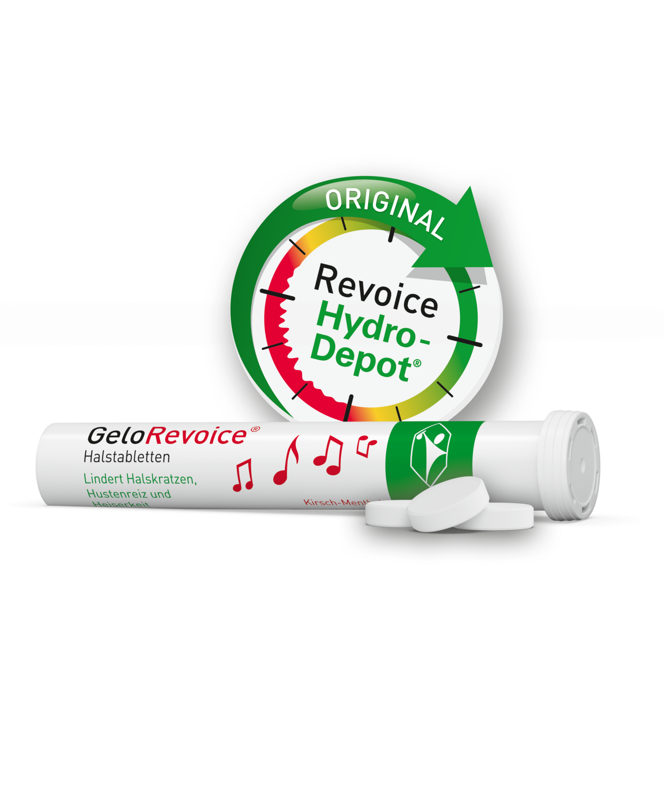 Packshot GeloRevoice® Halstabletten Kirsch