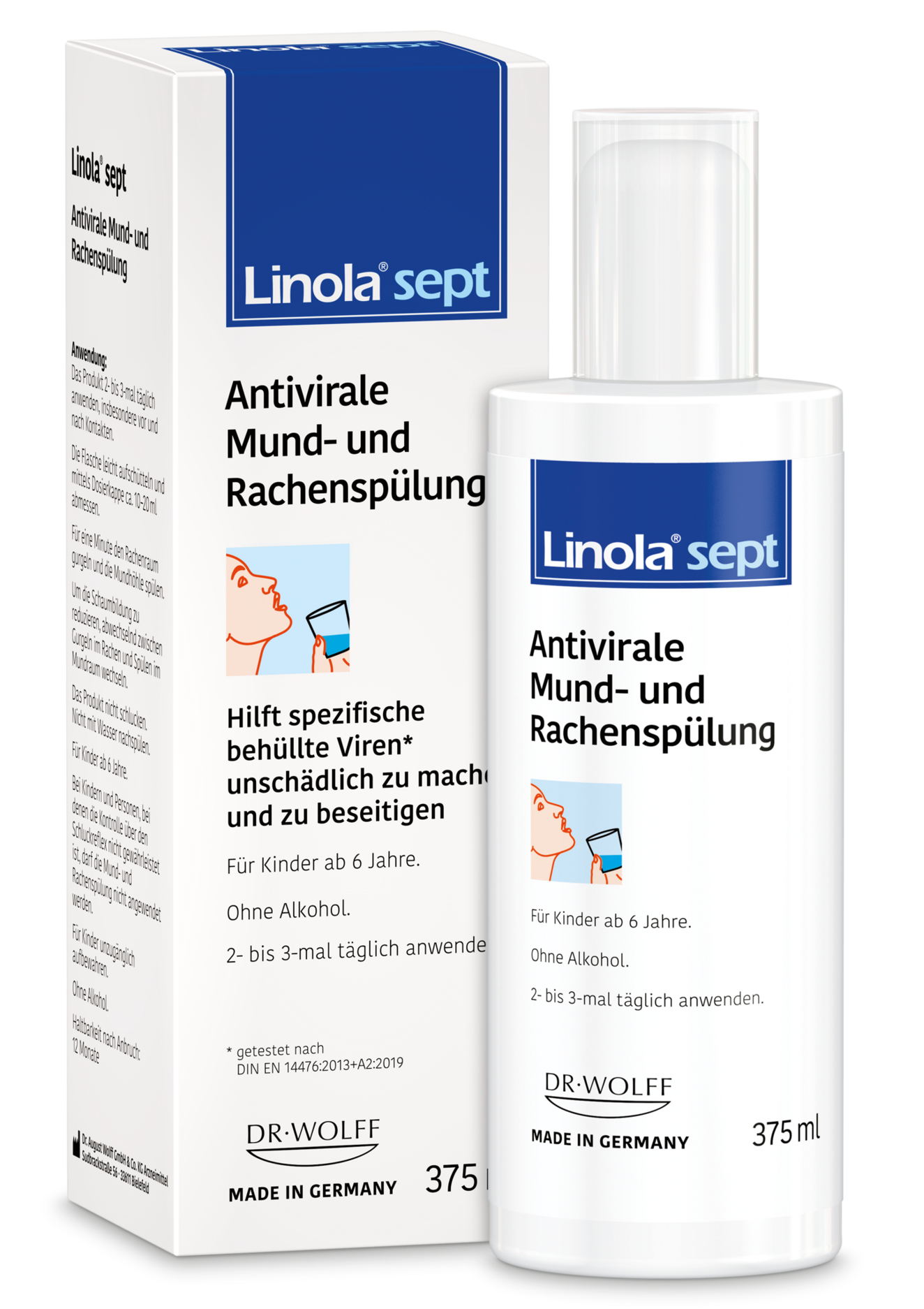 Packshot Mund und Rachenspülung Linola 