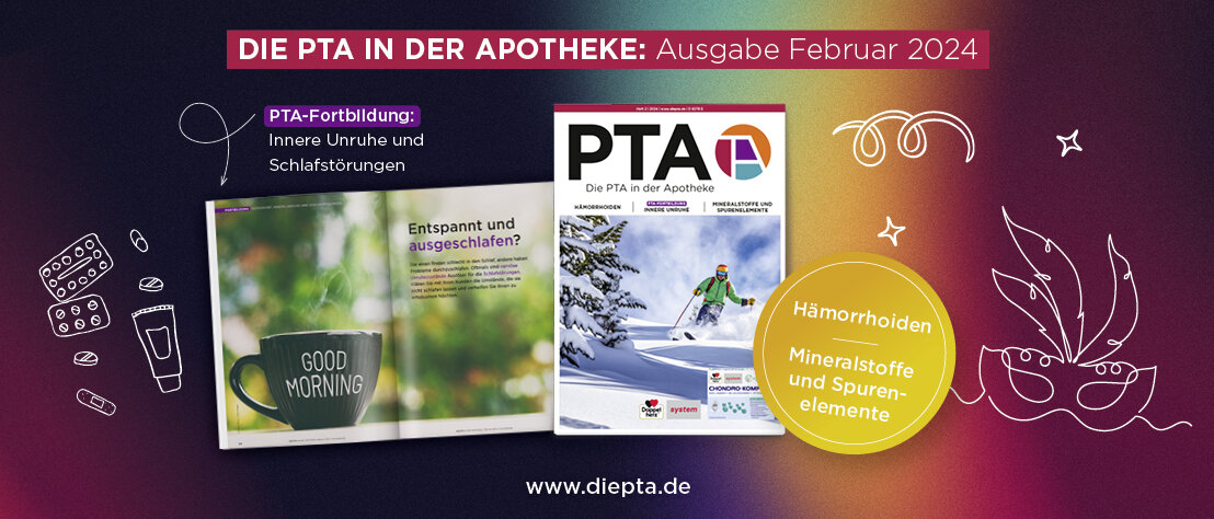 Das Heft-Cover der Februar-Ausgabe von DIE PTA IN DER APOTHEKE. 