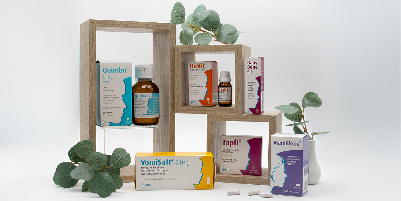 Einige Produkte aus dem sich stetig erweiternden Portfolio von Pädia. 