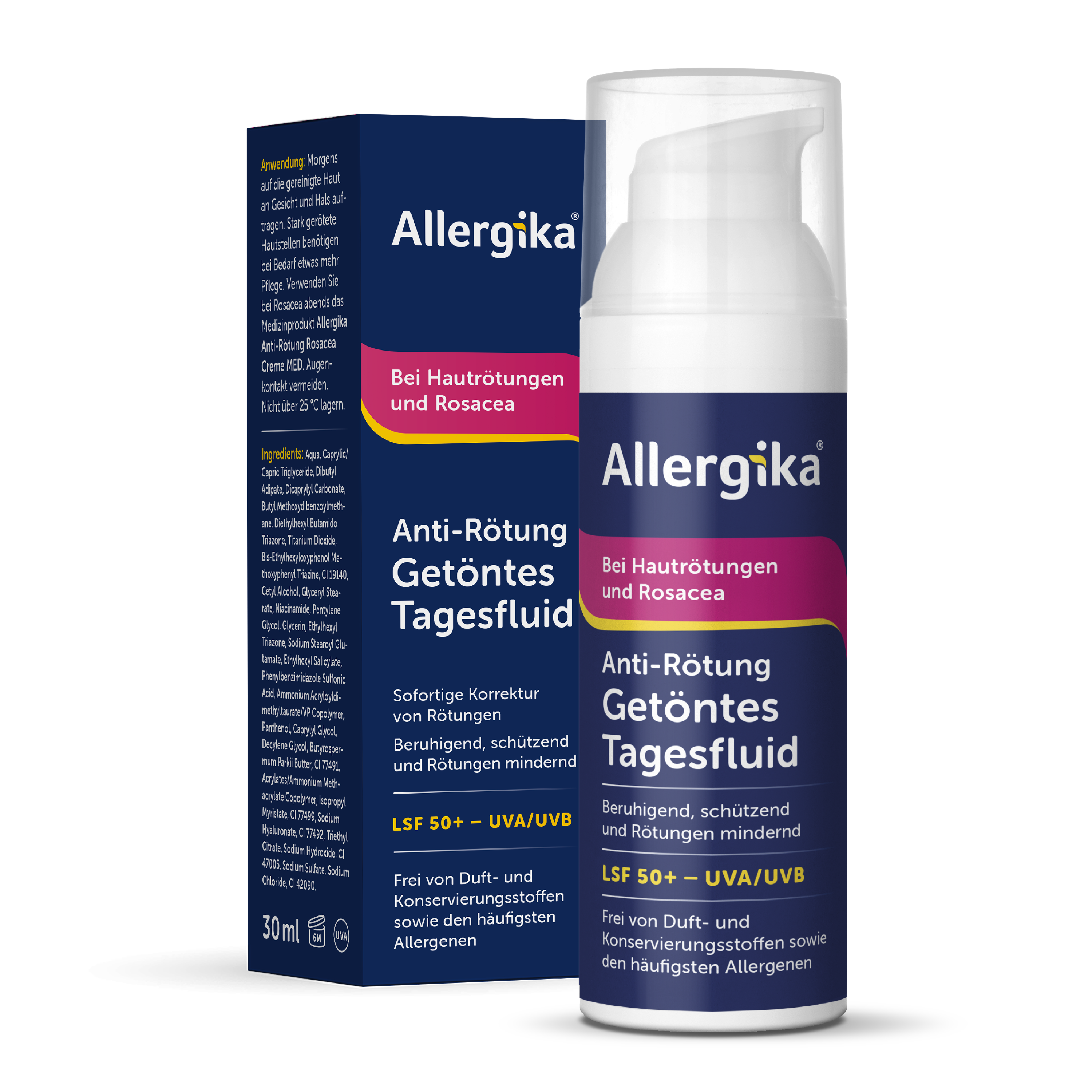 Packshot ALLERGIKA Rosacea getöntes Tagesfluid