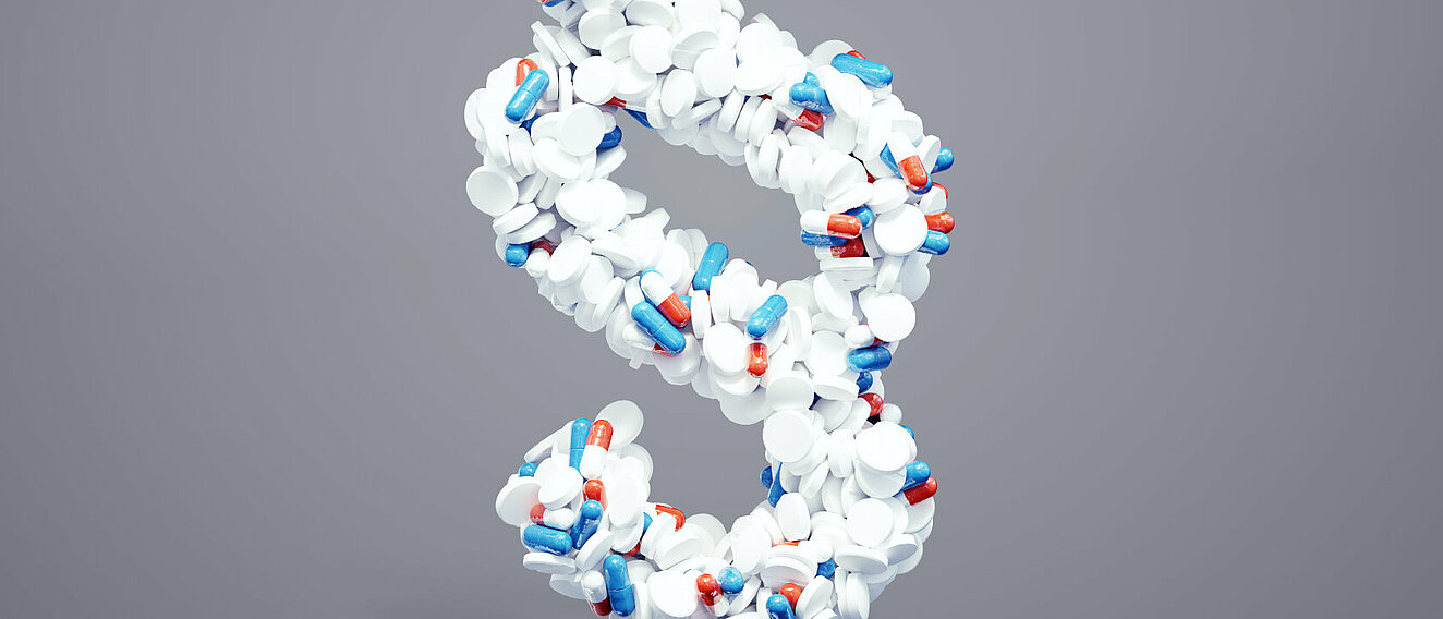 DNA-Strang aus Tabletten.