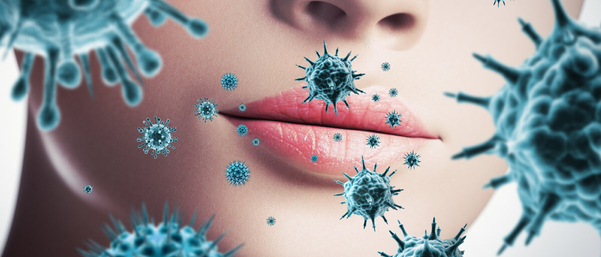 Abbildung Viren im Gesicht