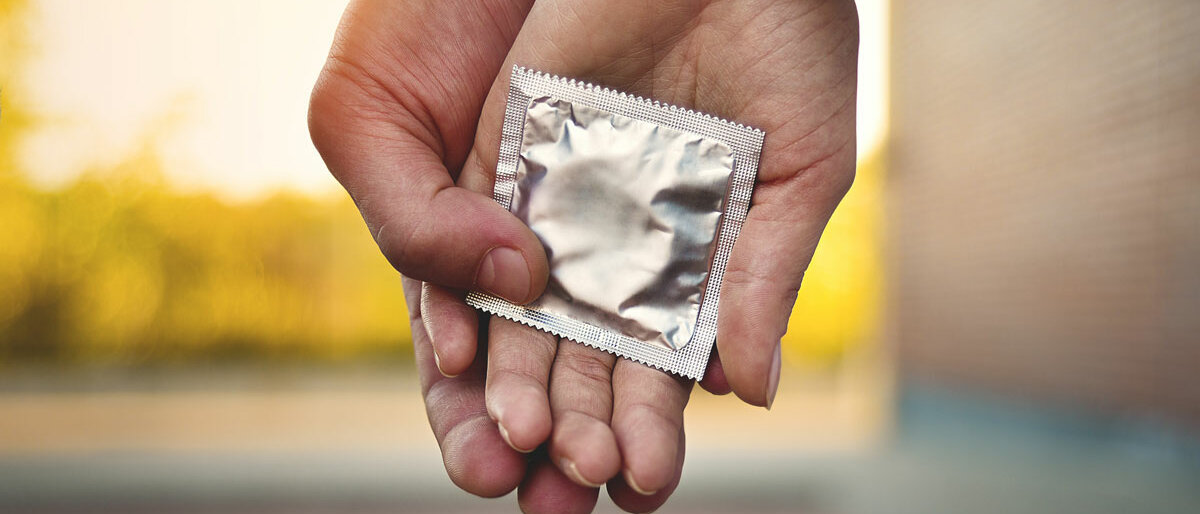 Ein verpacktes Kondom