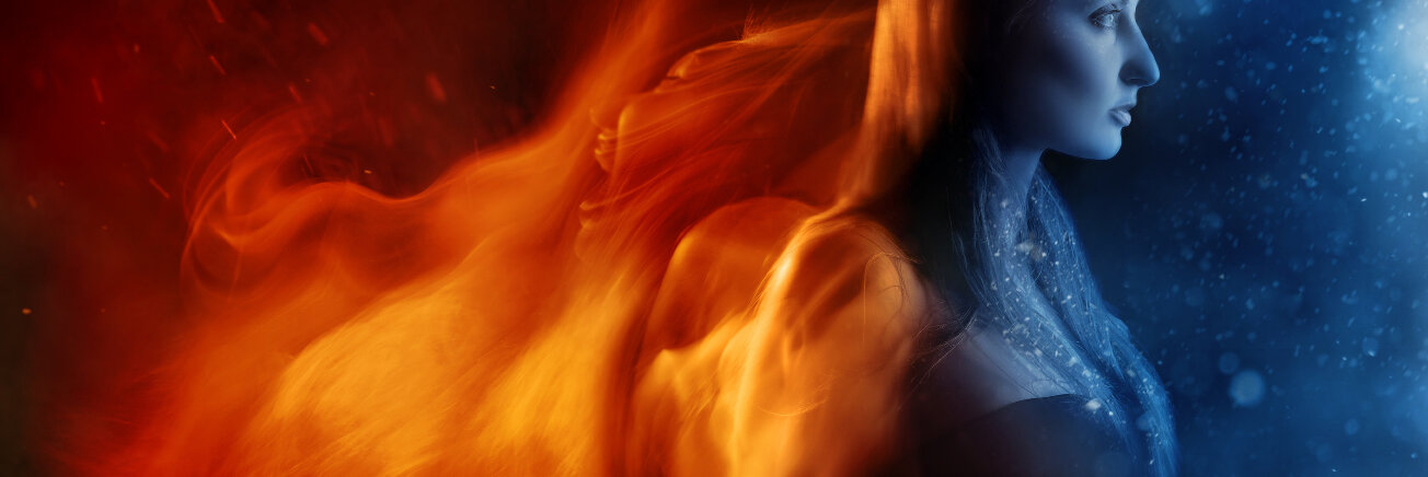 Frau im Feuer. © iagodina / iStock / Getty Images Plus