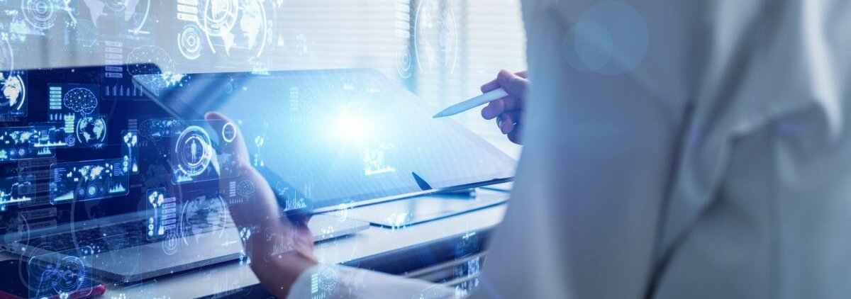 Gesundheitsportal Ein Wissenschaftler entwickelt ein Wissenschafts-Technologiekonzept.